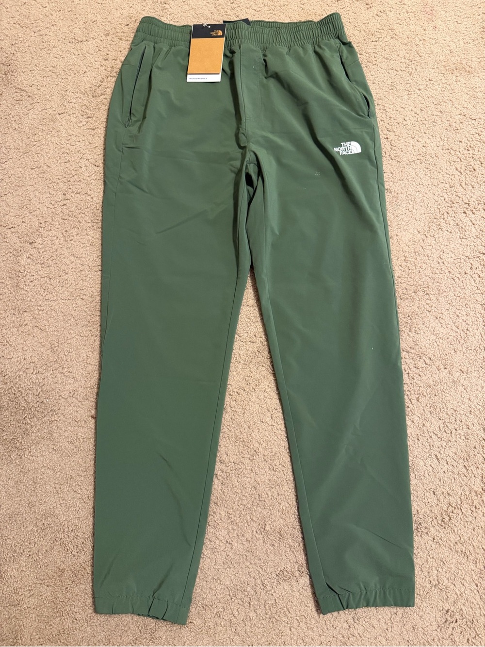The North Face Men's Olive Green Performance Joggers with Logo